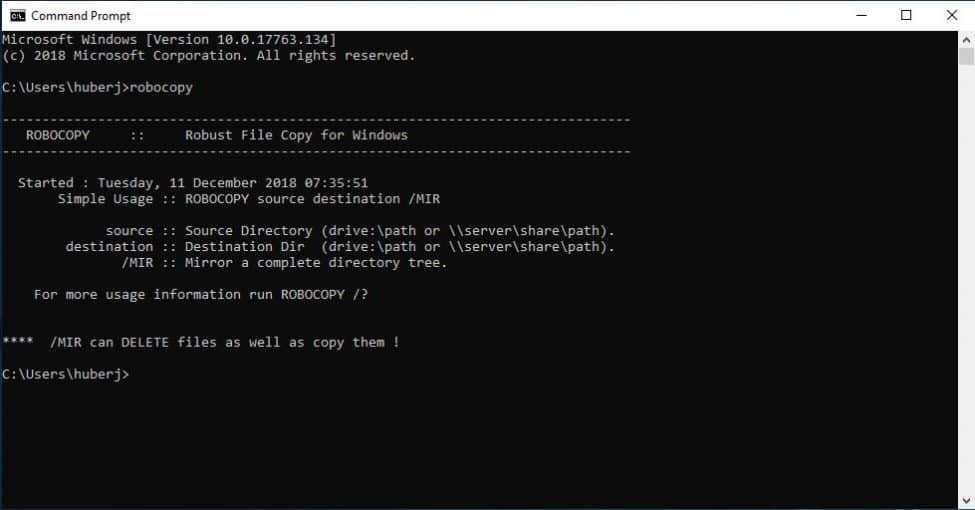 robocopy only new files