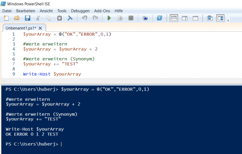 Ein Array In Powershell Verwenden 