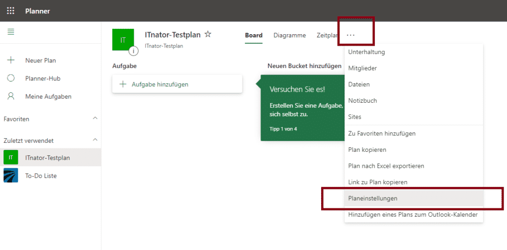 Plan löschen in Microsoft Planner - www.itnator.net